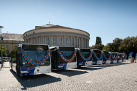 Die neuen Stadtlinienbusse der Saarbahn GmbH auf dem Tiblisser Platz Image