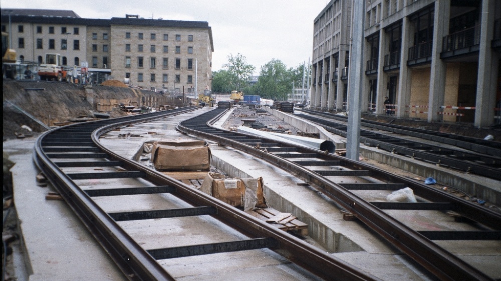 Bauarbeiten am Hauptbahnhof Saarbrücken, 1997 Bauarbeiten am Hauptbahnhof Saarbrücken, 1997