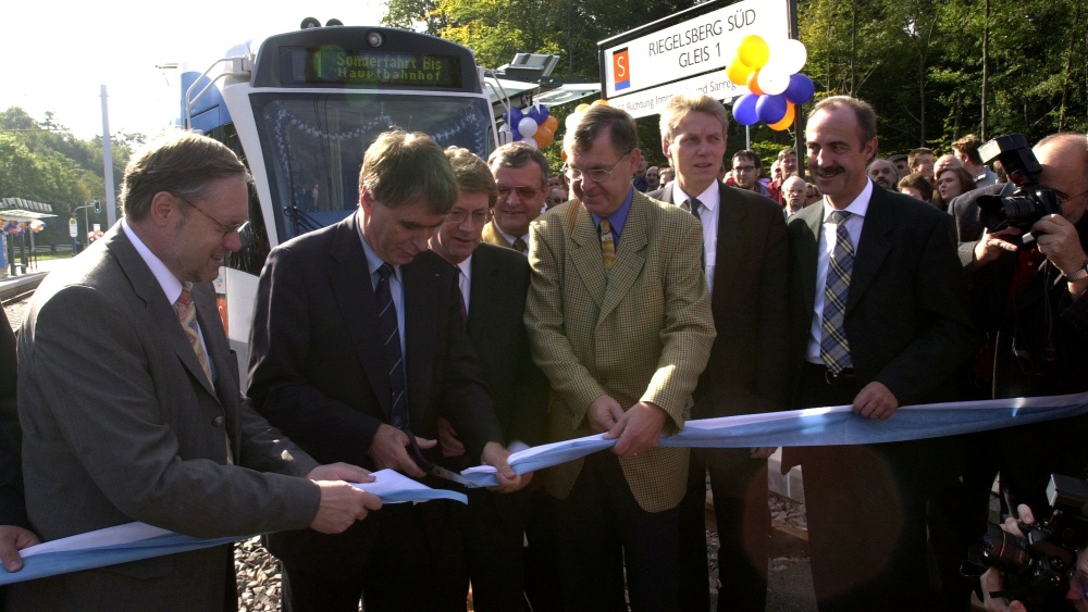 Eröffnung Haltestelle Riegelsberg Süd, 2001 Eröffnung Haltestelle Riegelsberg Süd, 2001