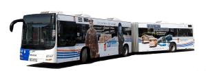 Bus mit dem Jubiläumsmotiv Jubiläumsbus