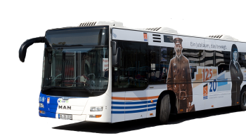 Jubiläumsbus freigestellt Jubiläumsbus