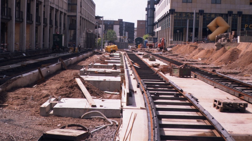 Hauptbahnhof Saarbrücken, Bauarbeiten, 1996 Hauptbahnhof Saarbrücken, Bauarbeiten, 1996