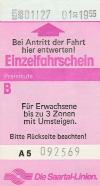 Die Fahrscheine ab 1982 wurden durch den Fahrgast selbst entwertet, damit es schneller ging.