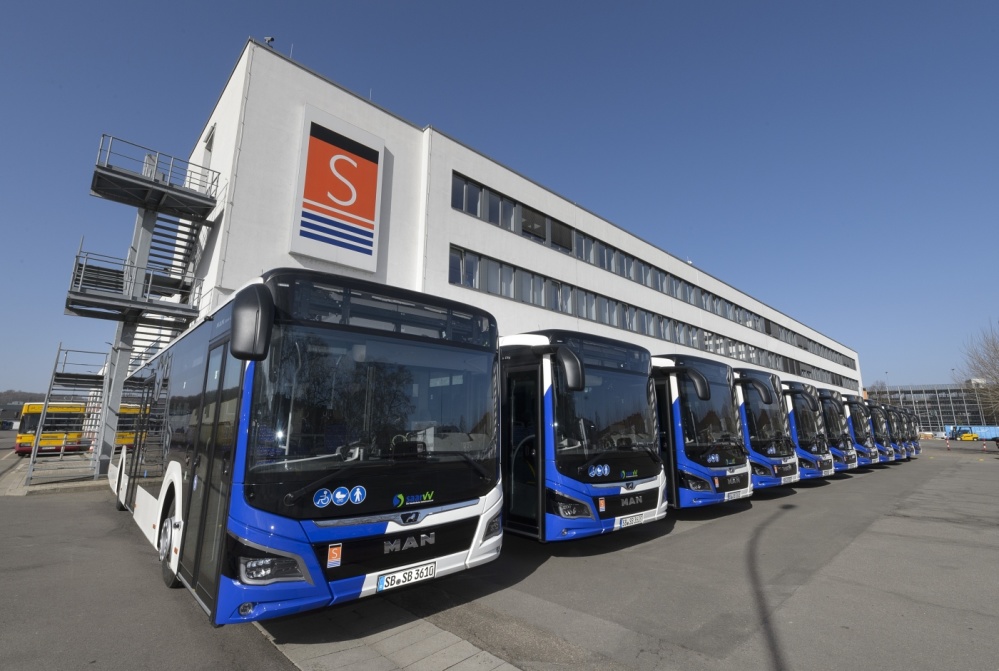 MAN-Busse der neuesten Generation, 2021 im Busbetriebshof MAN-Busse der neuesten Generation, 2021 im Busbetriebshof